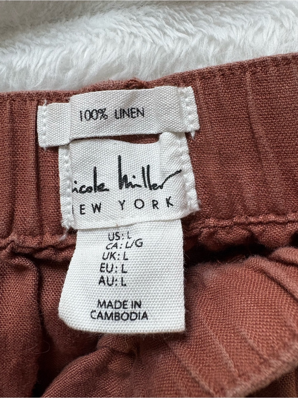 Nicole Miller New York 100% Linen Cargo Jogger Pants - Picture 4 of 8
